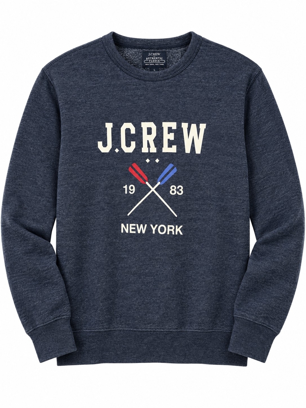 J.Crew Authentic Fleece Men's L 1983 New York Rowing Oars Sweatshirt